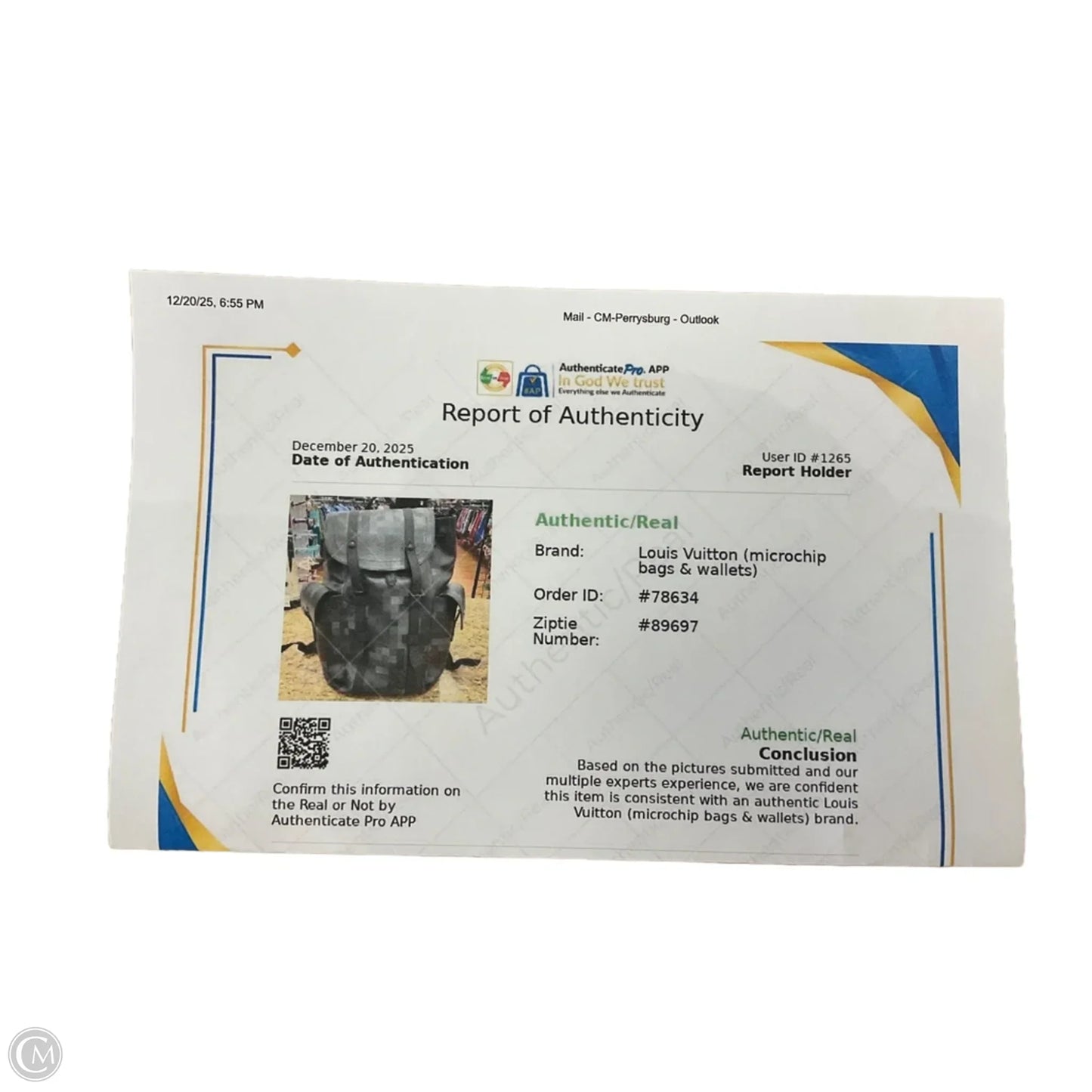 Backpack Luxury Designer By Louis Vuitton, Size: Large