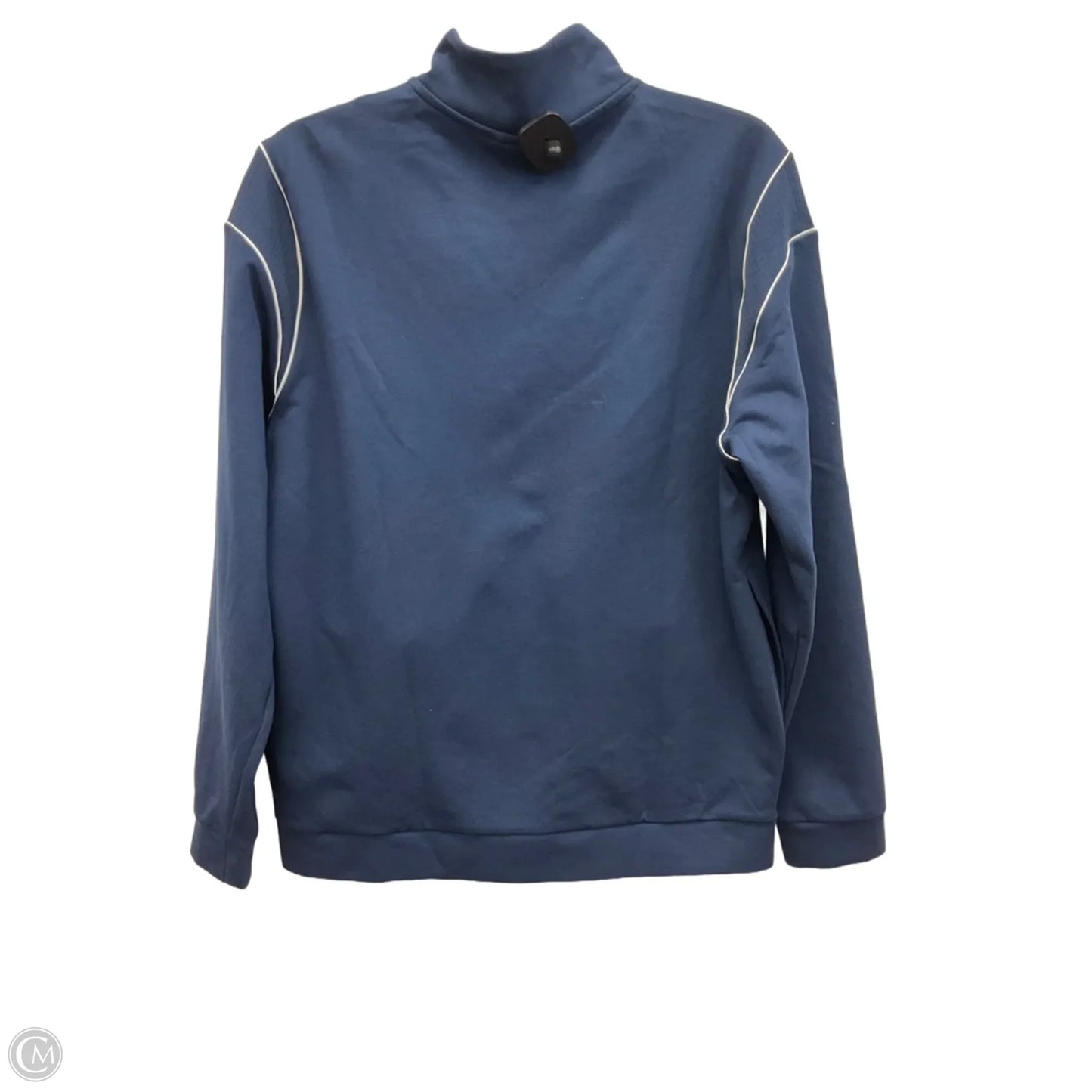 Athletic Top Long Sleeve Collar By Puma In Navy, Size: L