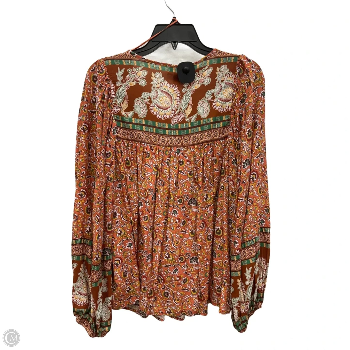 Top Long Sleeve By Grace + Karma In Orange, Size: L