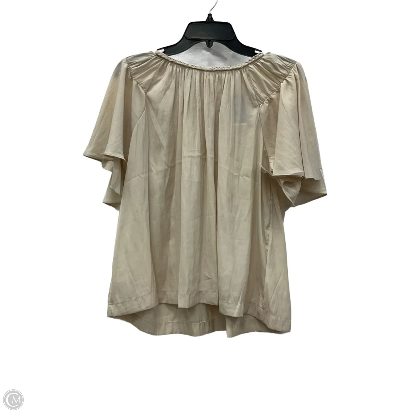 Top Short Sleeve By Rose And Olive In Beige, Size: L