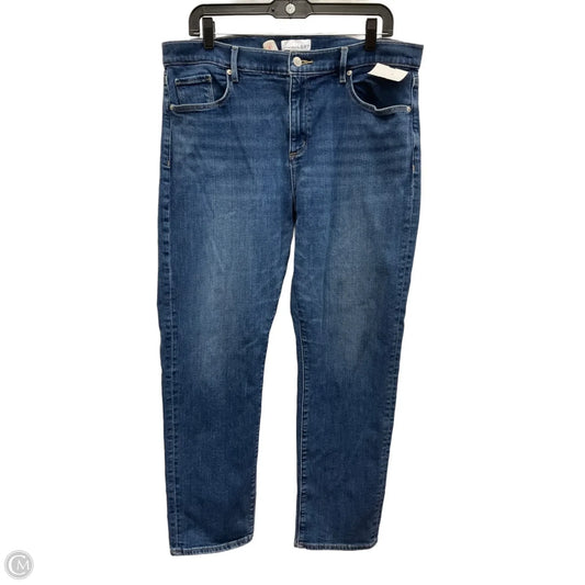 Jeans Straight By Loft In Blue Denim, Size: 14