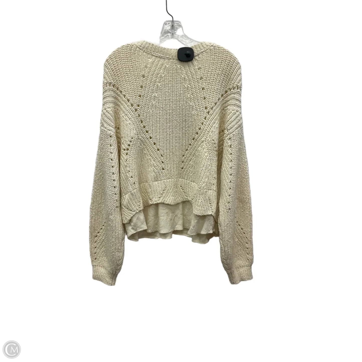 Sweater By Anthropologie In Cream, Size: Xl