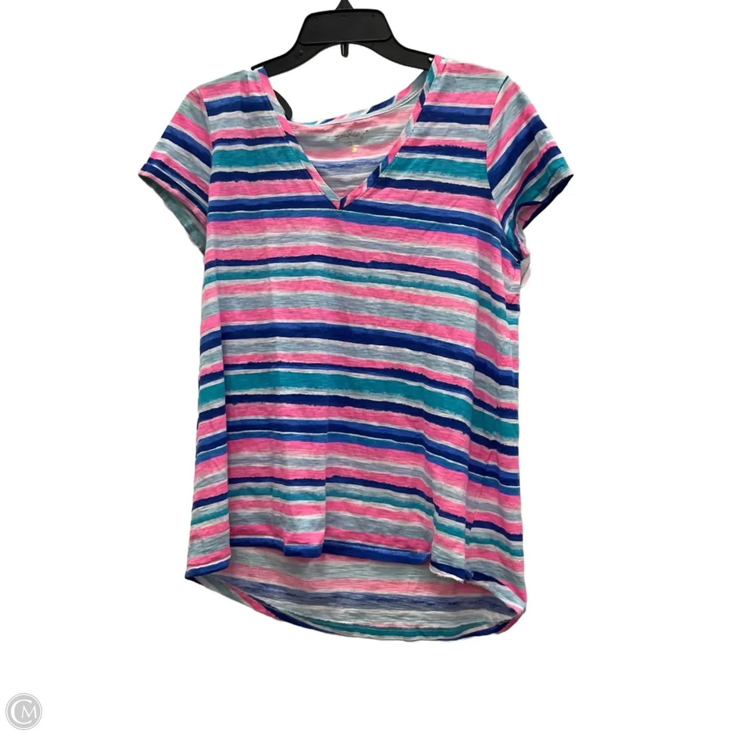 Top Short Sleeve Designer By Lilly Pulitzer In Striped Pattern, Size: L