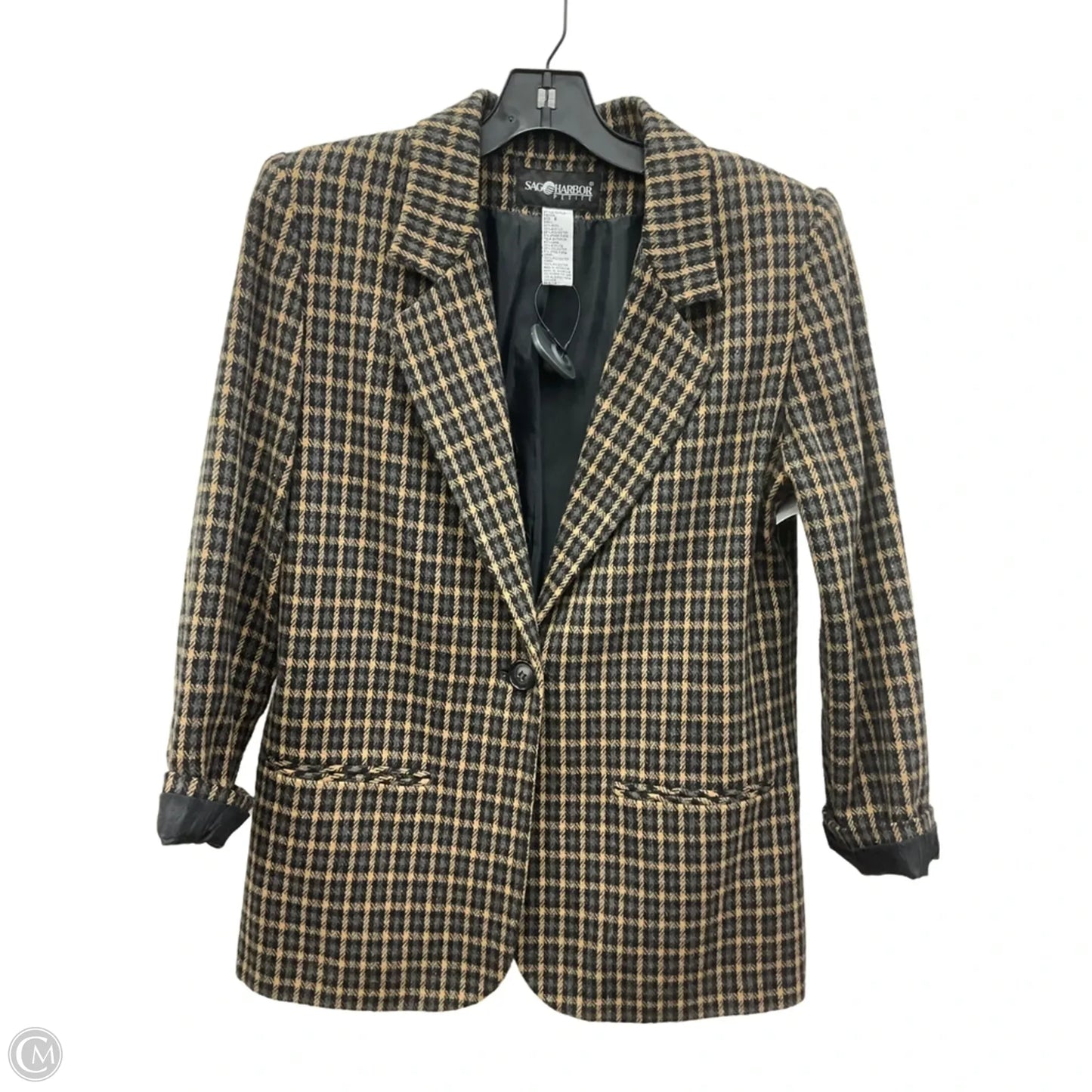 Blazer By Sag Harbor In Plaid Pattern, Size: S