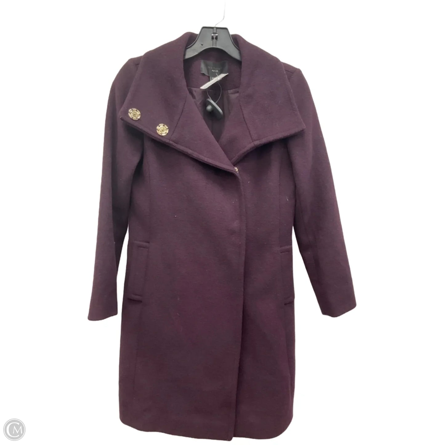 Coat Peacoat By Ann Taylor In Purple, Size: Xxs