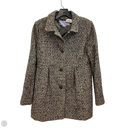 Coat Peacoat By Laura Scott In Black & Cream, Size: M