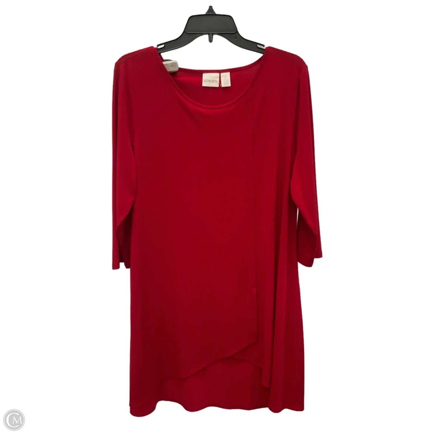 Tunic 3/4 Sleeve By Chicos In Red, Size: L