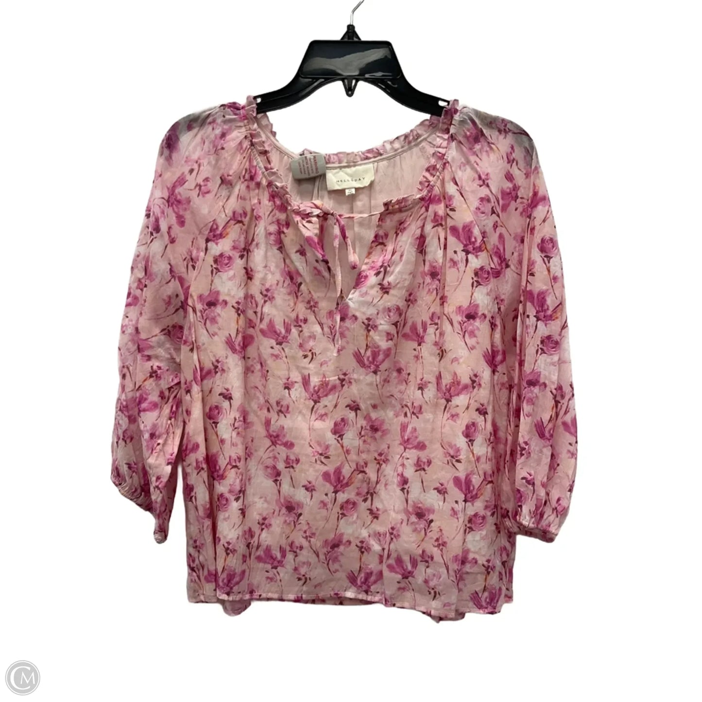 Top 3/4 Sleeve By Melloday In Floral Print, Size: Xl