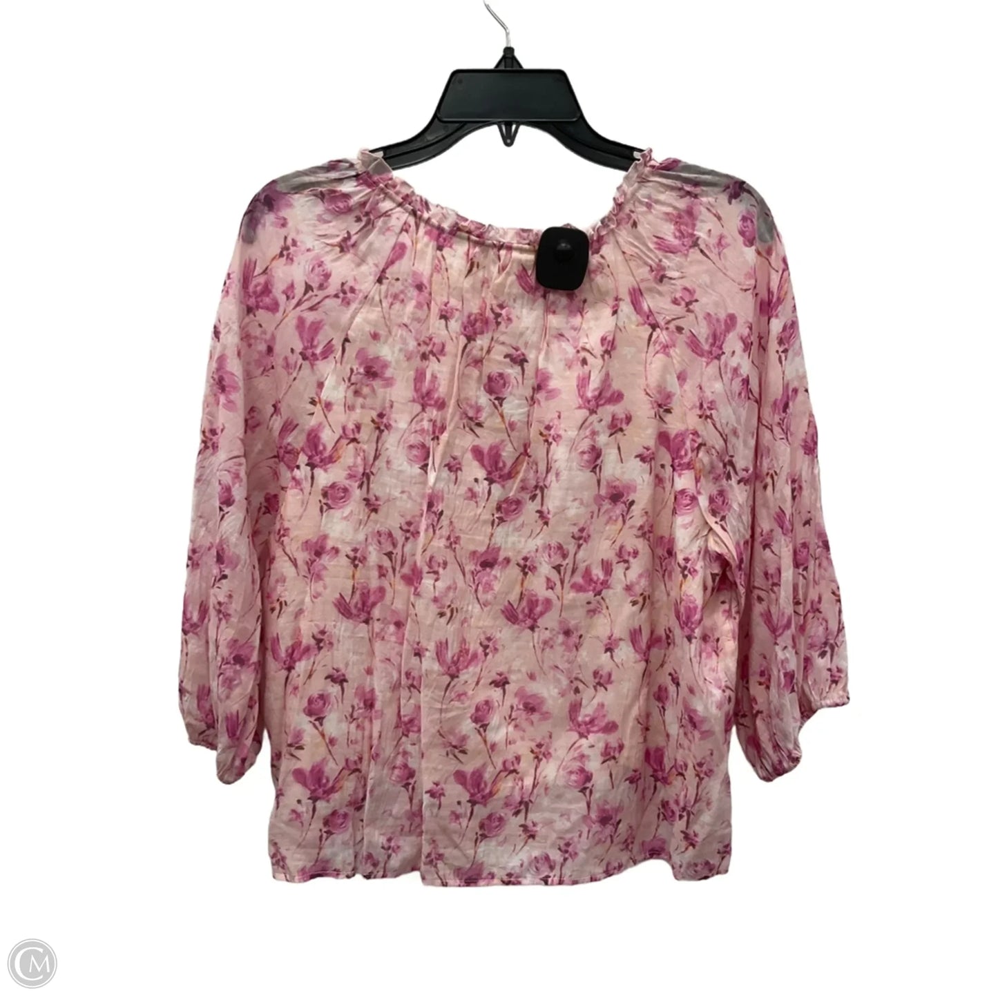 Top 3/4 Sleeve By Melloday In Floral Print, Size: Xl