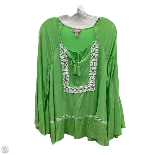 Top Long Sleeve Designer By Lilly Pulitzer In Green, Size: Xl