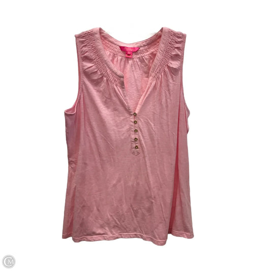 Top Sleeveless Designer By Lilly Pulitzer In Pink, Size: Xl