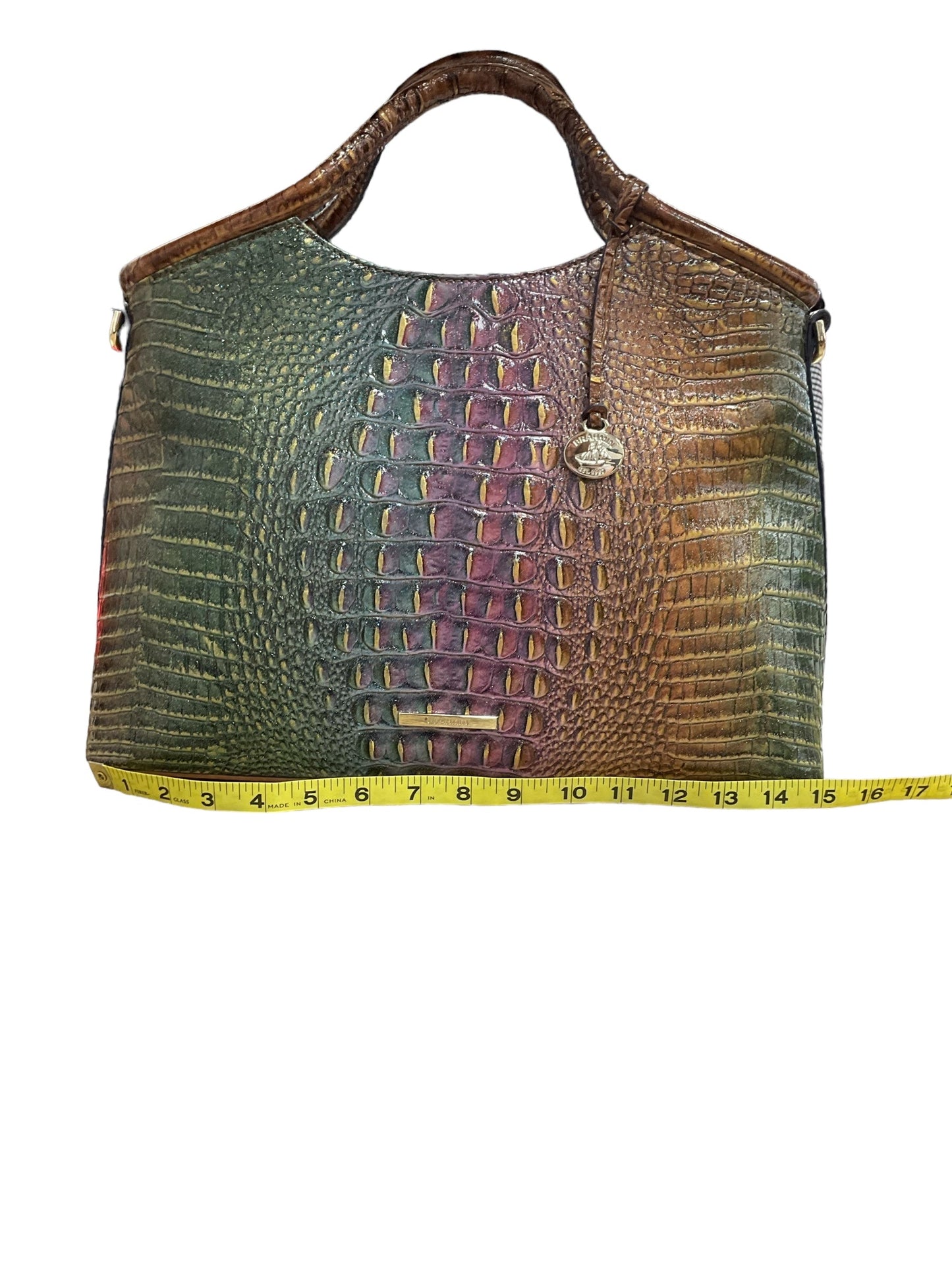 Brown & Green Handbag Designer Brahmin, Size Large
