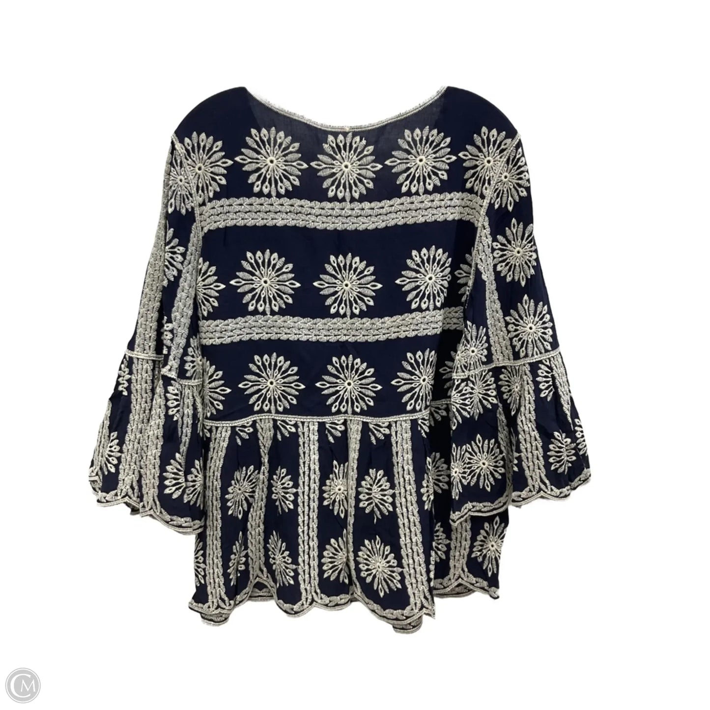 Top 3/4 Sleeve By Cato In Floral Print, Size: L