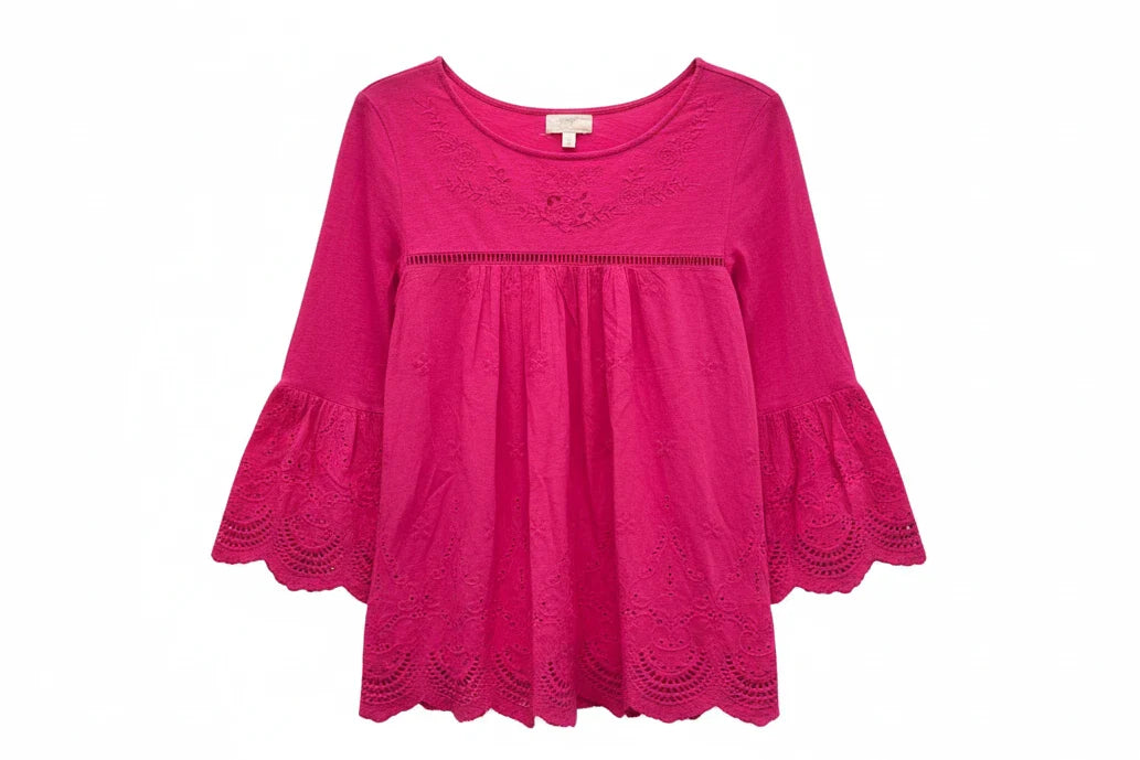 Top 3/4 Sleeve By Cupio In Pink, Size: M
