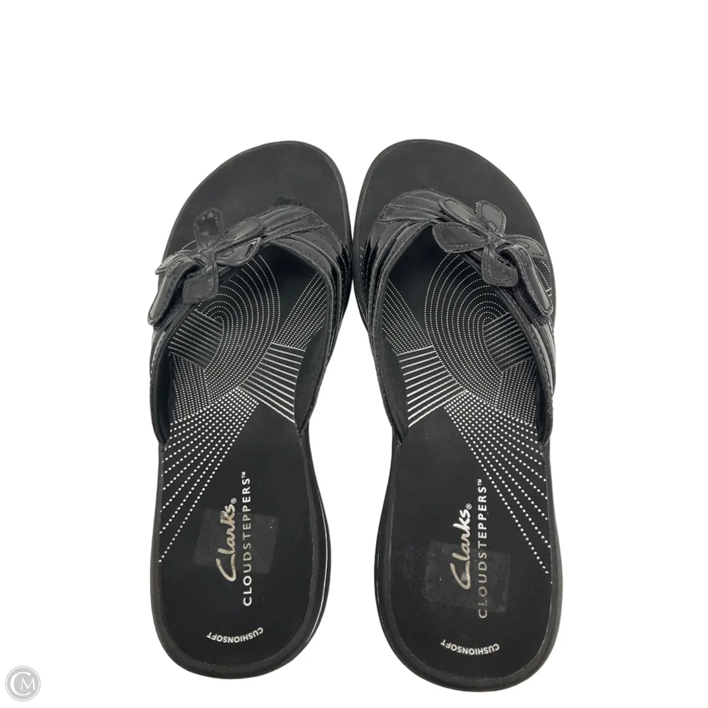 Sandals Flip Flops By Clarks In Black, Size: 8