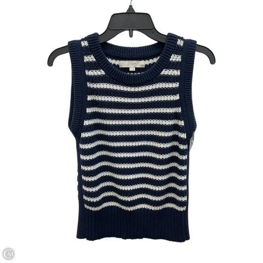 Top Sleeveless By Loft In Striped Pattern, Size: Xs