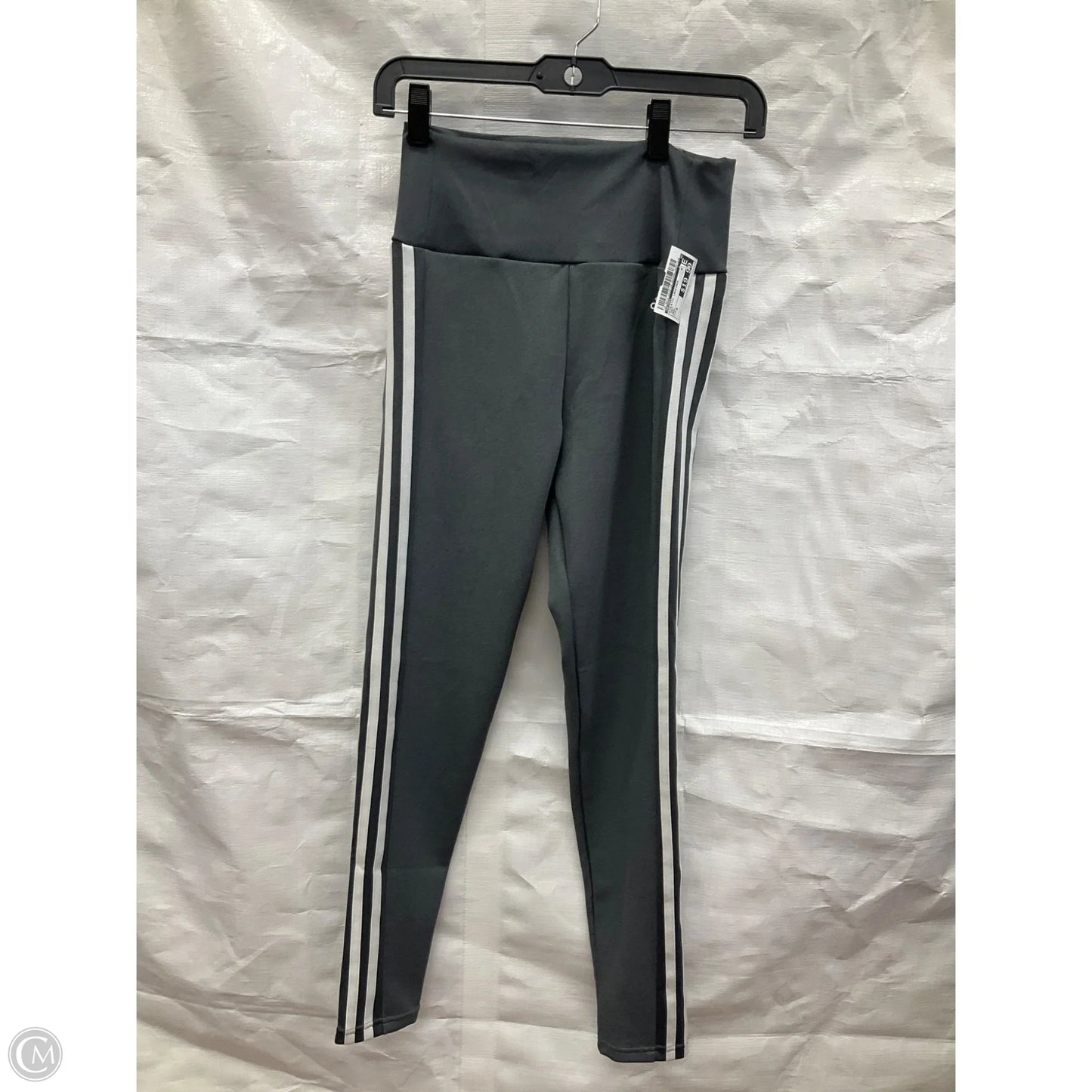 Athletic Leggings By Adidas In Grey, Size: S