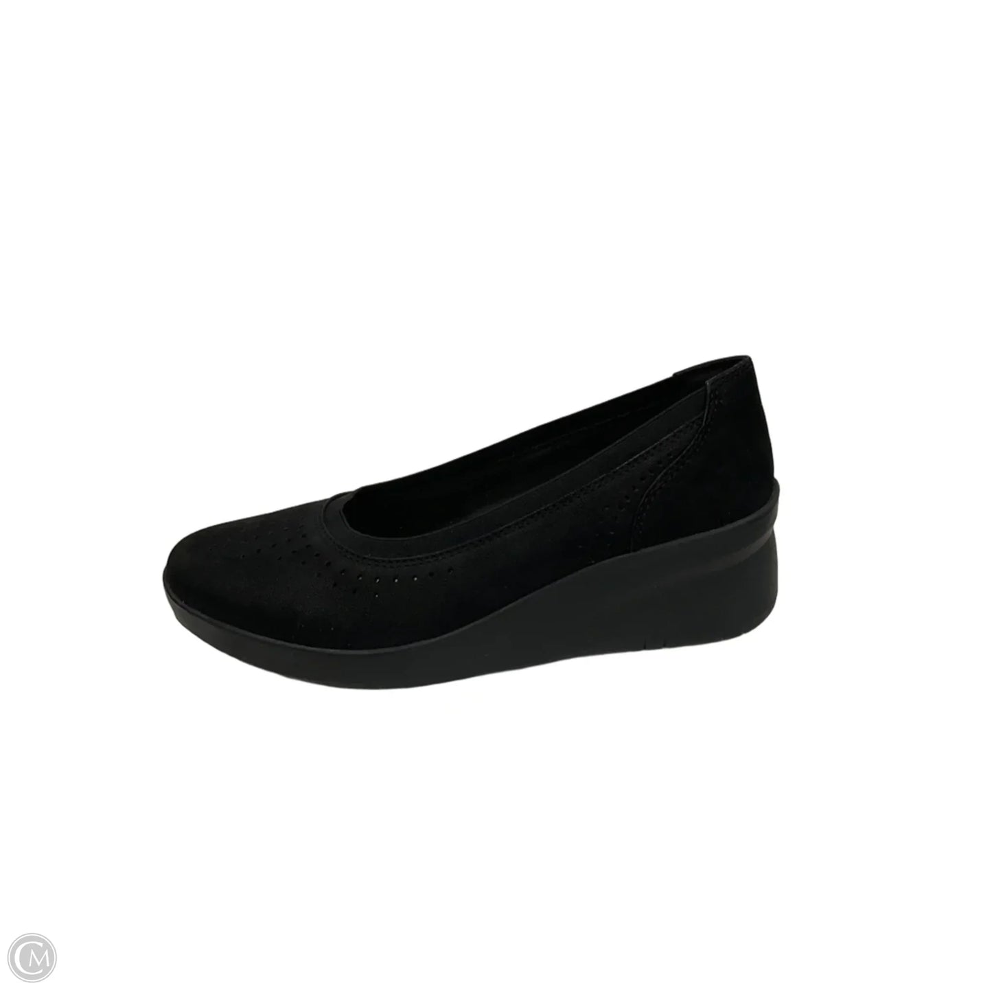 Shoes Heels Wedge By Clarks In Black, Size: 8.5