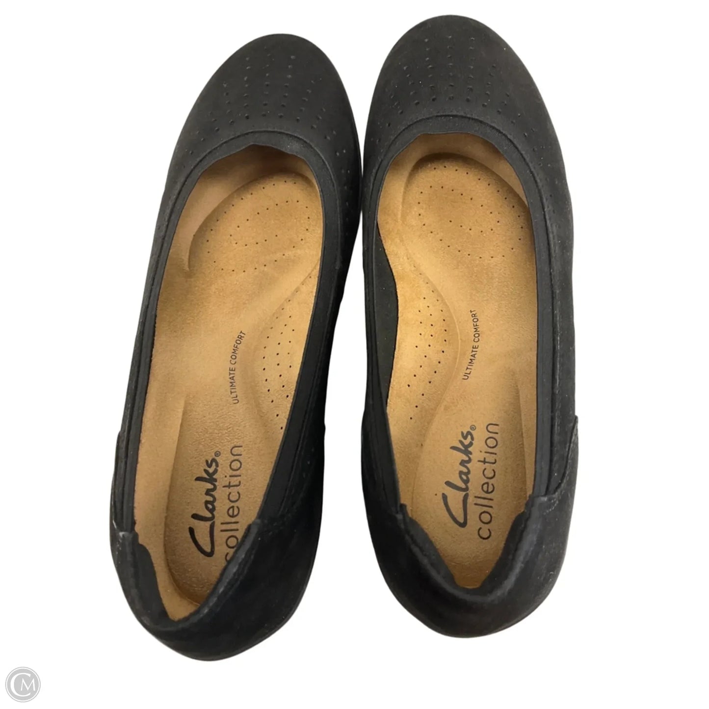 Shoes Heels Wedge By Clarks In Black, Size: 8.5