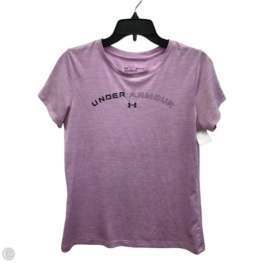 Athletic Top Short Sleeve By Under Armour In Purple, Size: S