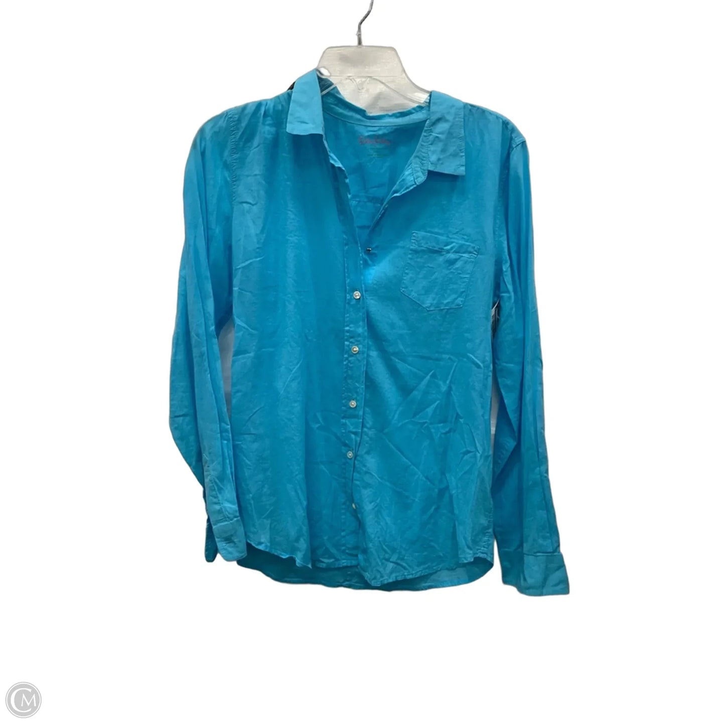 Blouse Designer By Lilly Pulitzer In Blue, Size: L