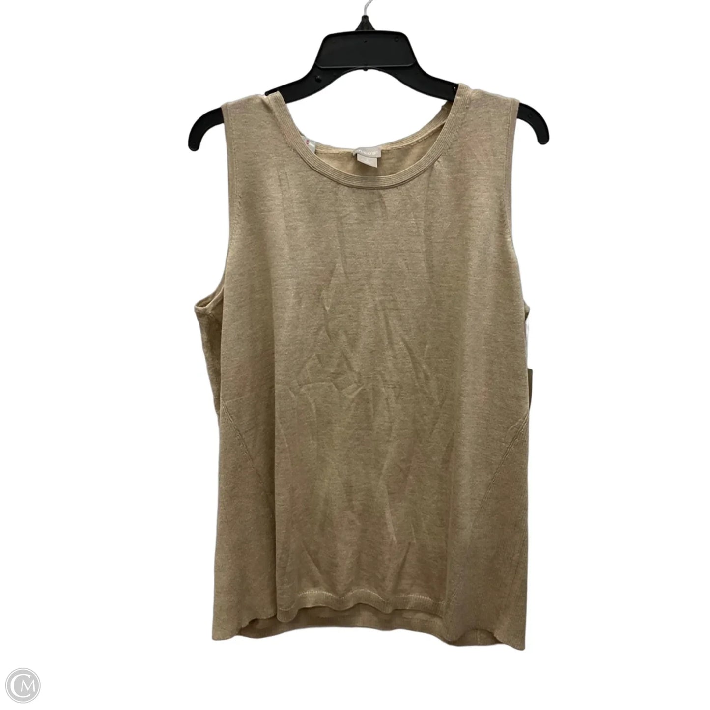 Top Sleeveless By Chicos In Tan, Size: Xl
