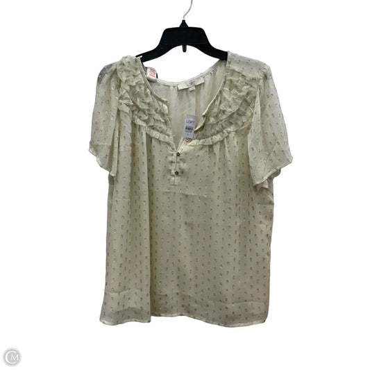Top Short Sleeve By Loft In Gold, Size: Xl