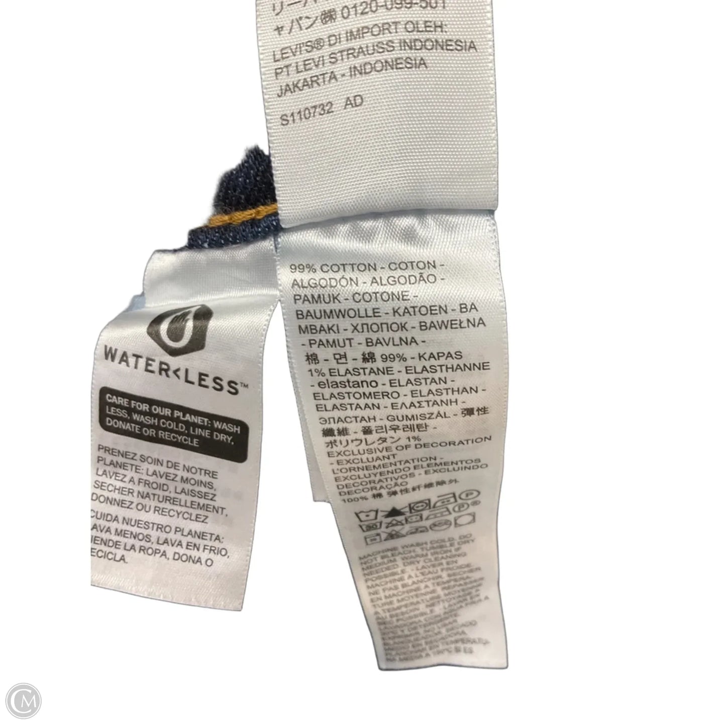 Jeans Straight By Levis In Blue Denim, Size: 4