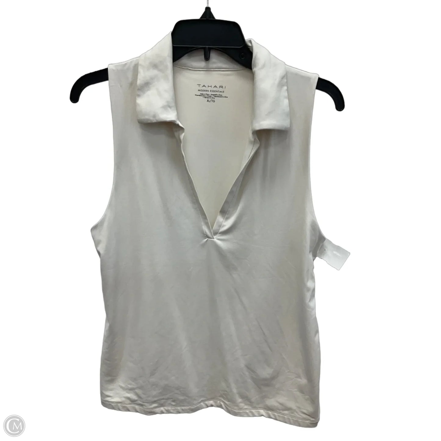 Top Sleeveless By Tahari In Beige, Size: Xl