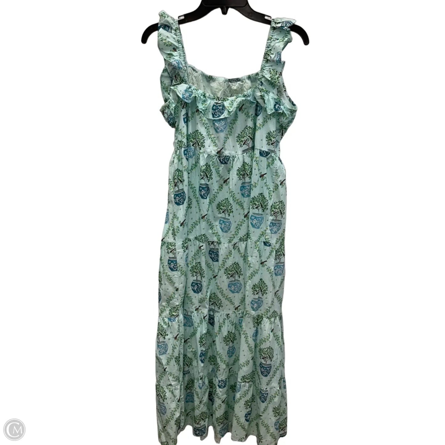 Dress Casual Maxi By Cma In Blue & Green, Size: Xl