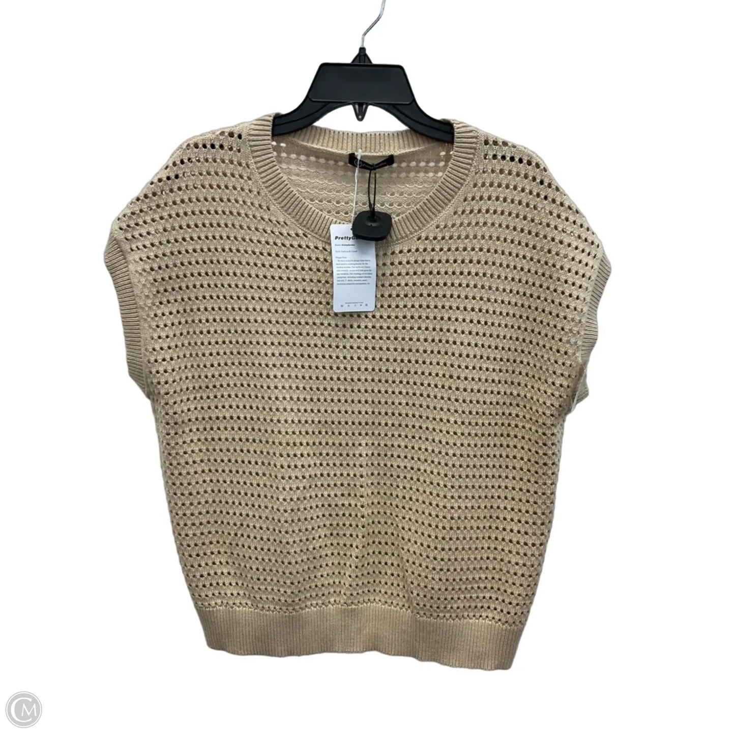Top Short Sleeve By Prettygarden In Tan, Size: L