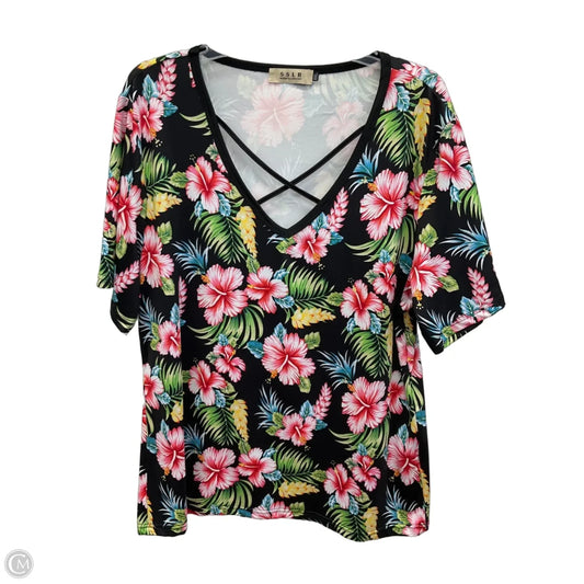 Top Short Sleeve By Clothes Mentor In Floral Print, Size: Xxl