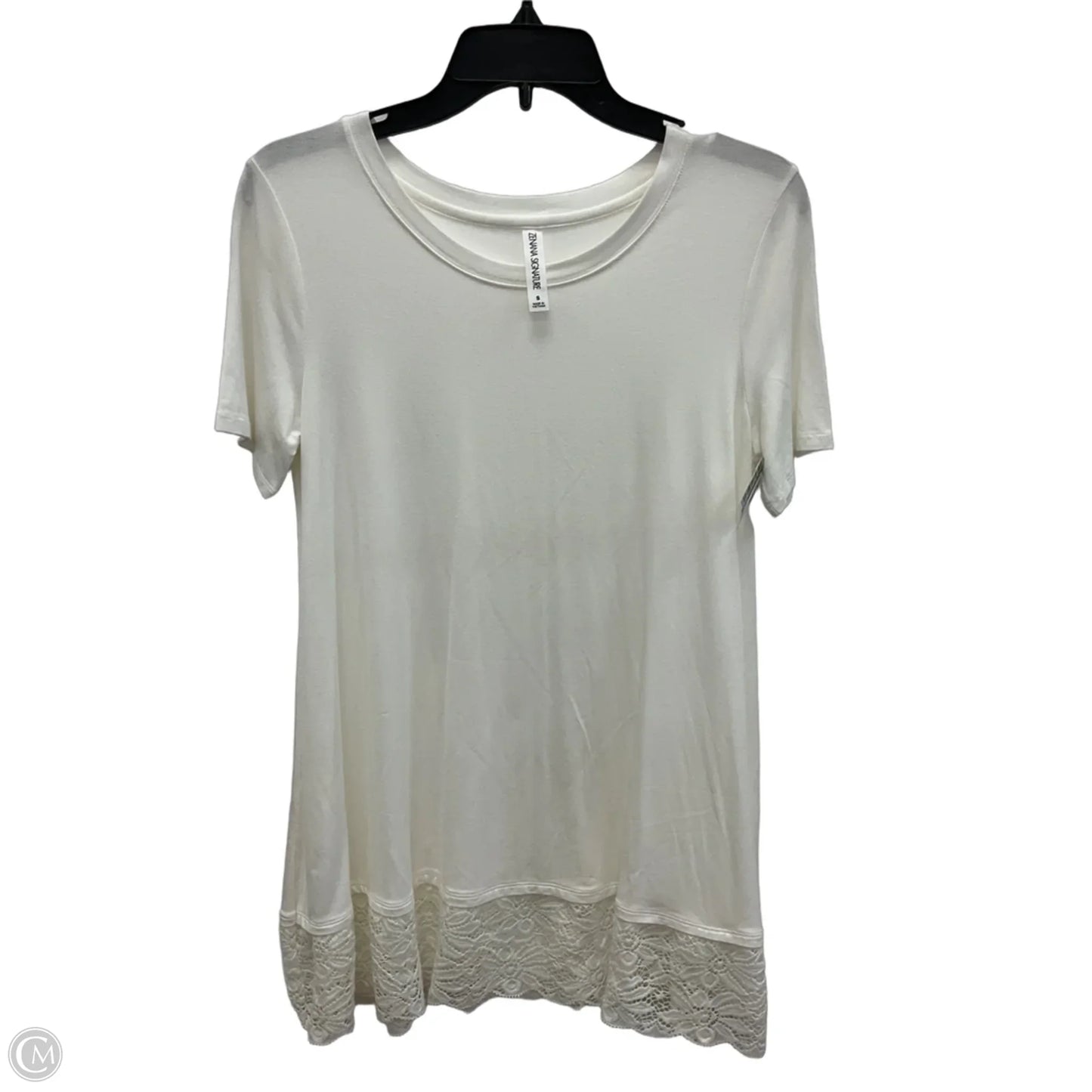 Top Short Sleeve By Zenana In White, Size: S