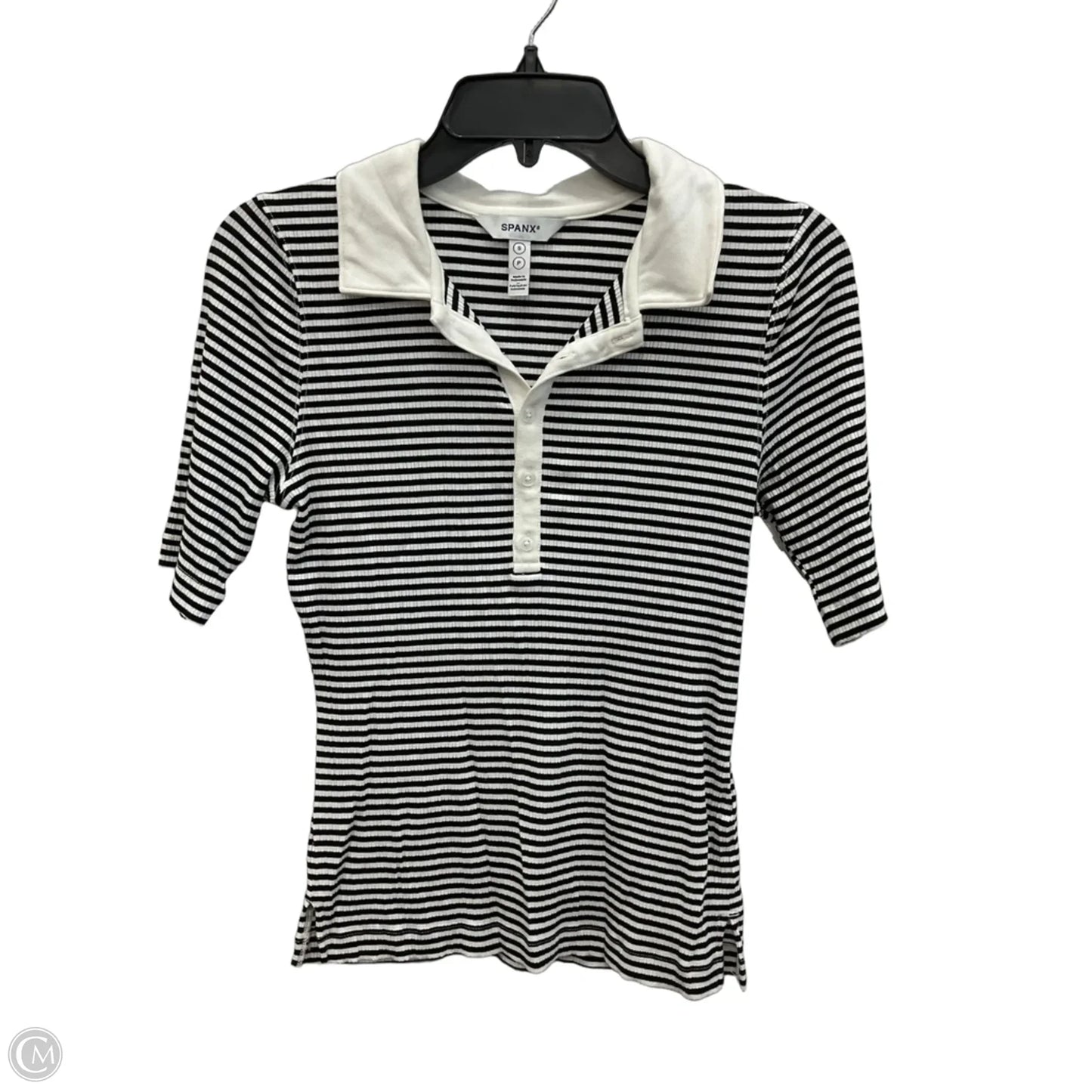 Top Short Sleeve By Spanx In Striped Pattern, Size: S