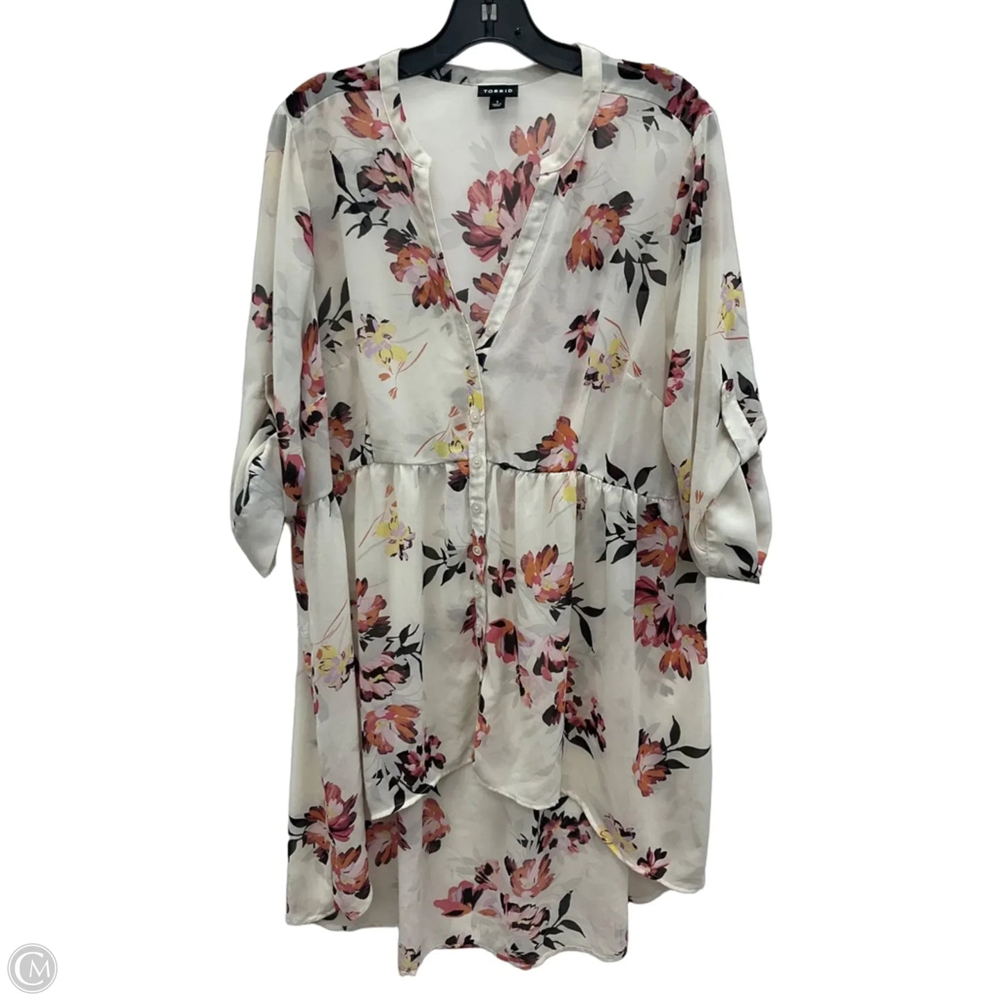 Top Long Sleeve By Torrid In Floral Print, Size: 1x