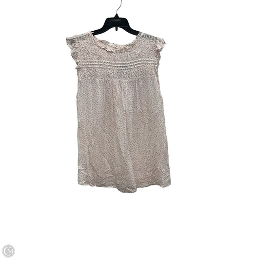 Top Short Sleeve By Loft In Pink & White, Size: 1x