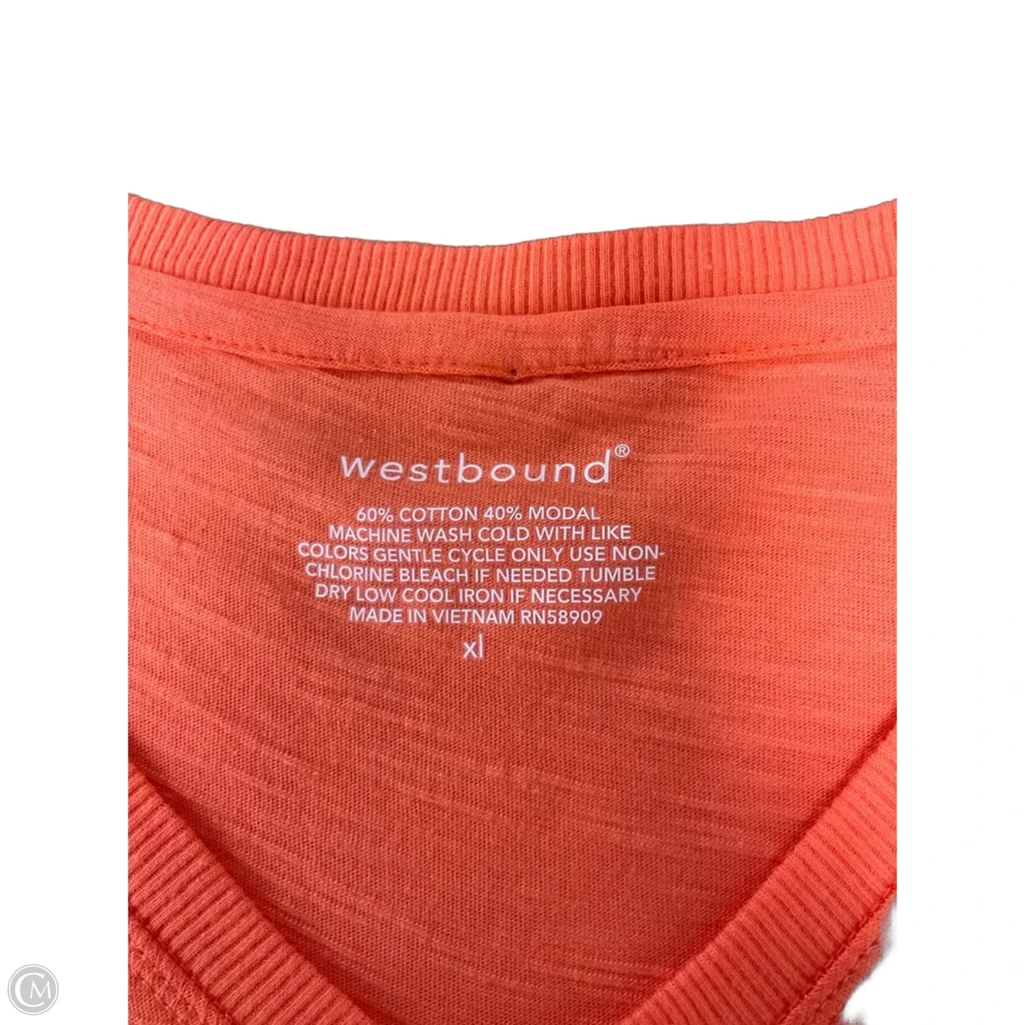 Top Short Sleeve By West Bound In Orange, Size: Xl