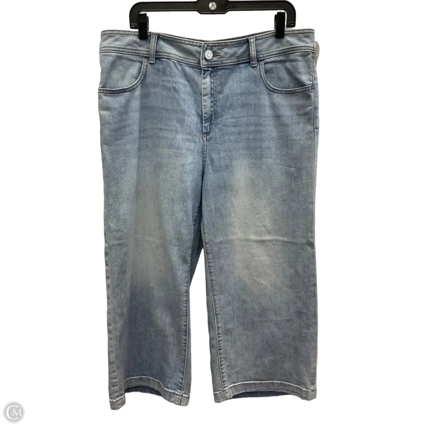 Jeans Cropped By Chicos In Blue Denim, Size: 16