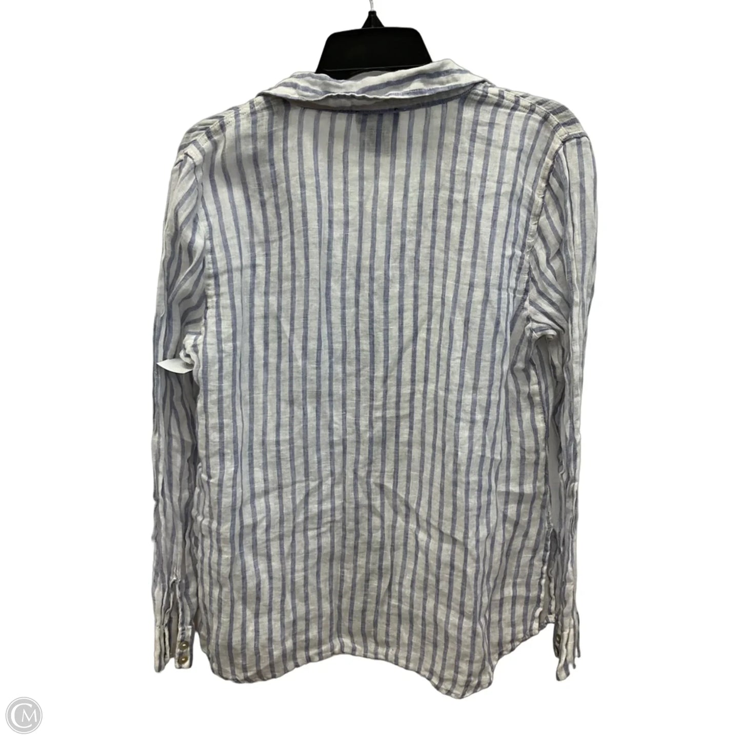 Blouse Long Sleeve By Jones New York In Striped Pattern, Size: M