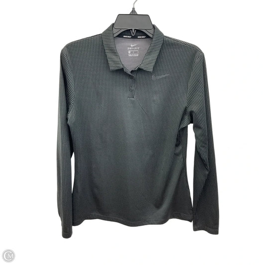 Athletic Top Long Sleeve Crewneck By Nike In Polkadot Pattern, Size: M