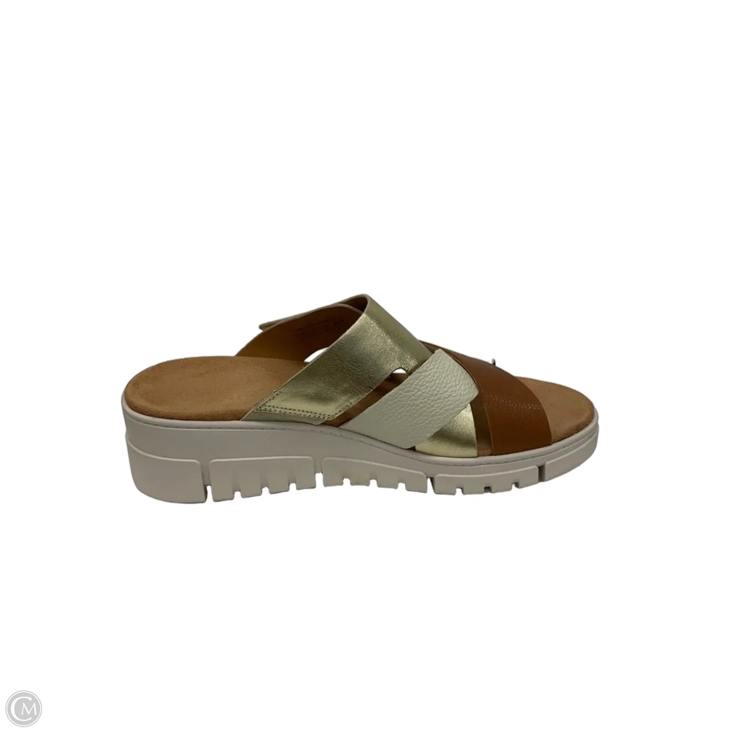 Sandals Flats By Vionic In Brown & Cream, Size: 11