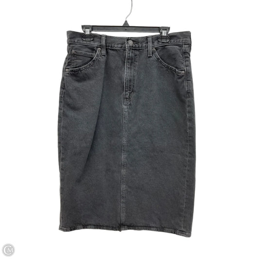 Skirt Midi By Levis In Black Denim, Size: 12