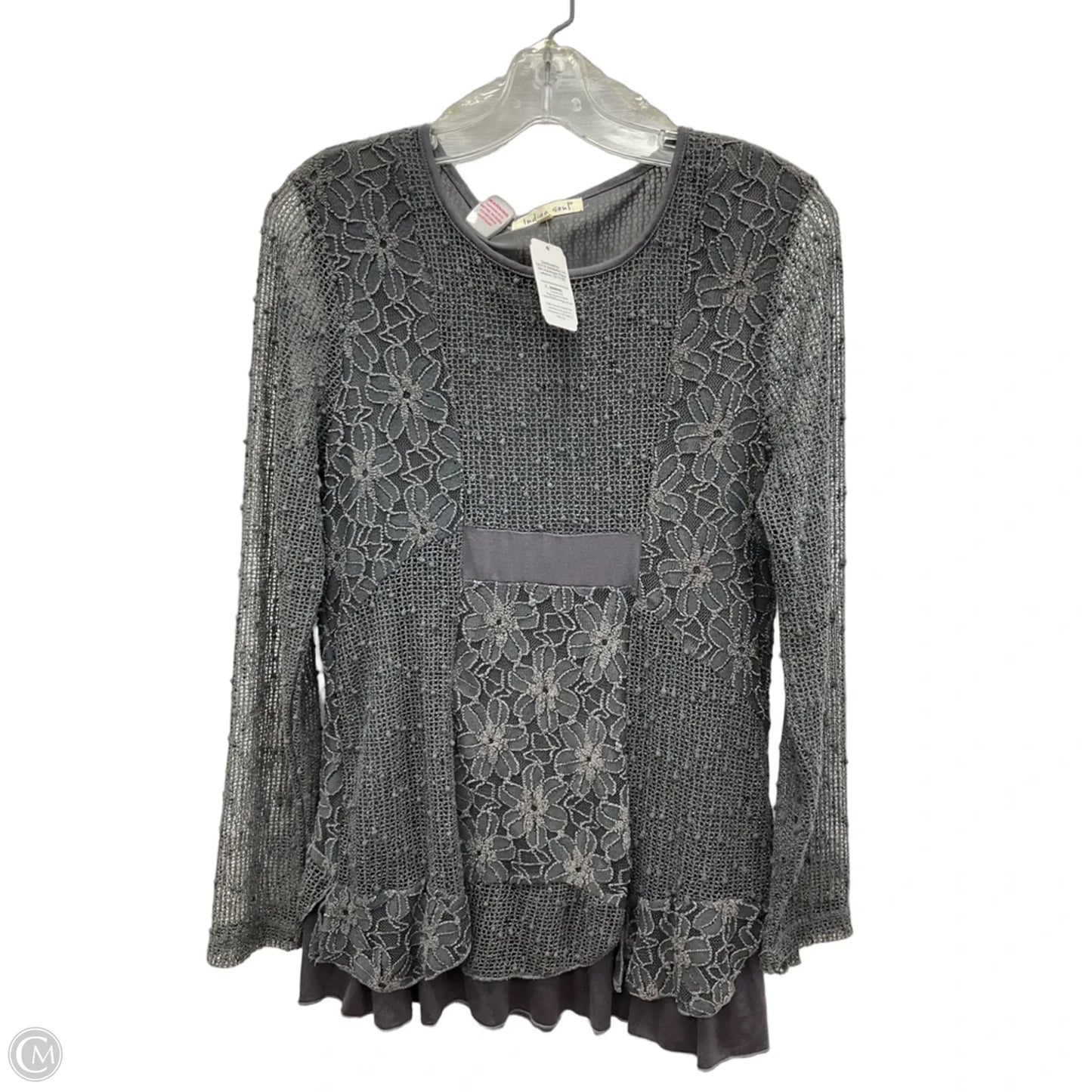 Top Long Sleeve By Indigo Soul In Grey, Size: S