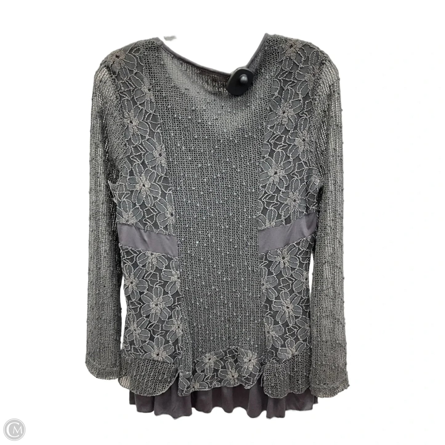 Top Long Sleeve By Indigo Soul In Grey, Size: S