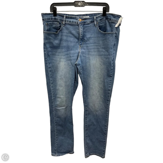 Jeans Straight By Levis In Blue Denim, Size: 18