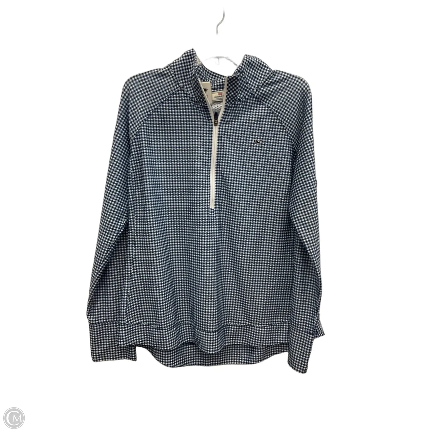 Athletic Top Long Sleeve Collar By Vineyard Vines In Blue & White, Size: Xl