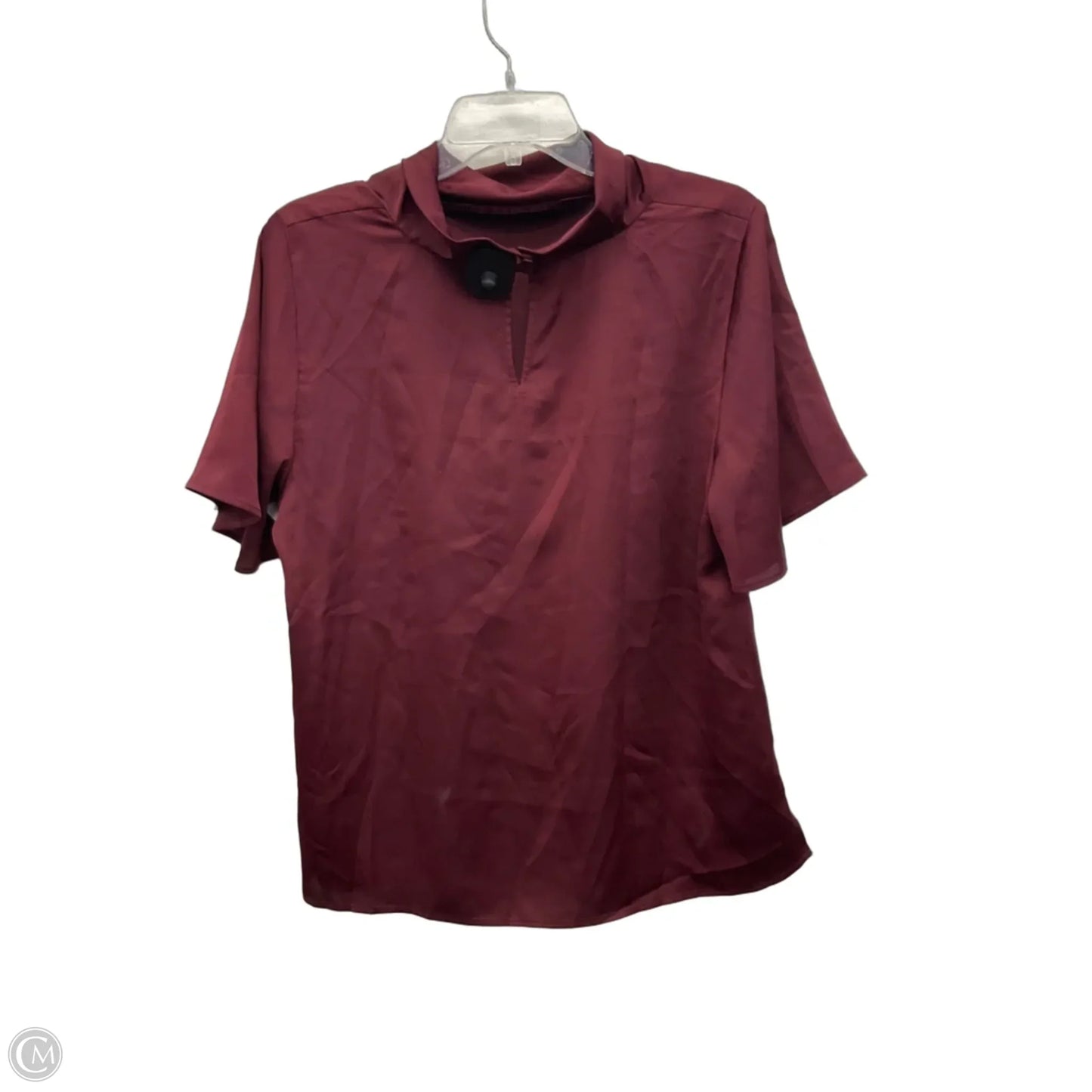 Top Short Sleeve By Ann Taylor In Maroon, Size: L