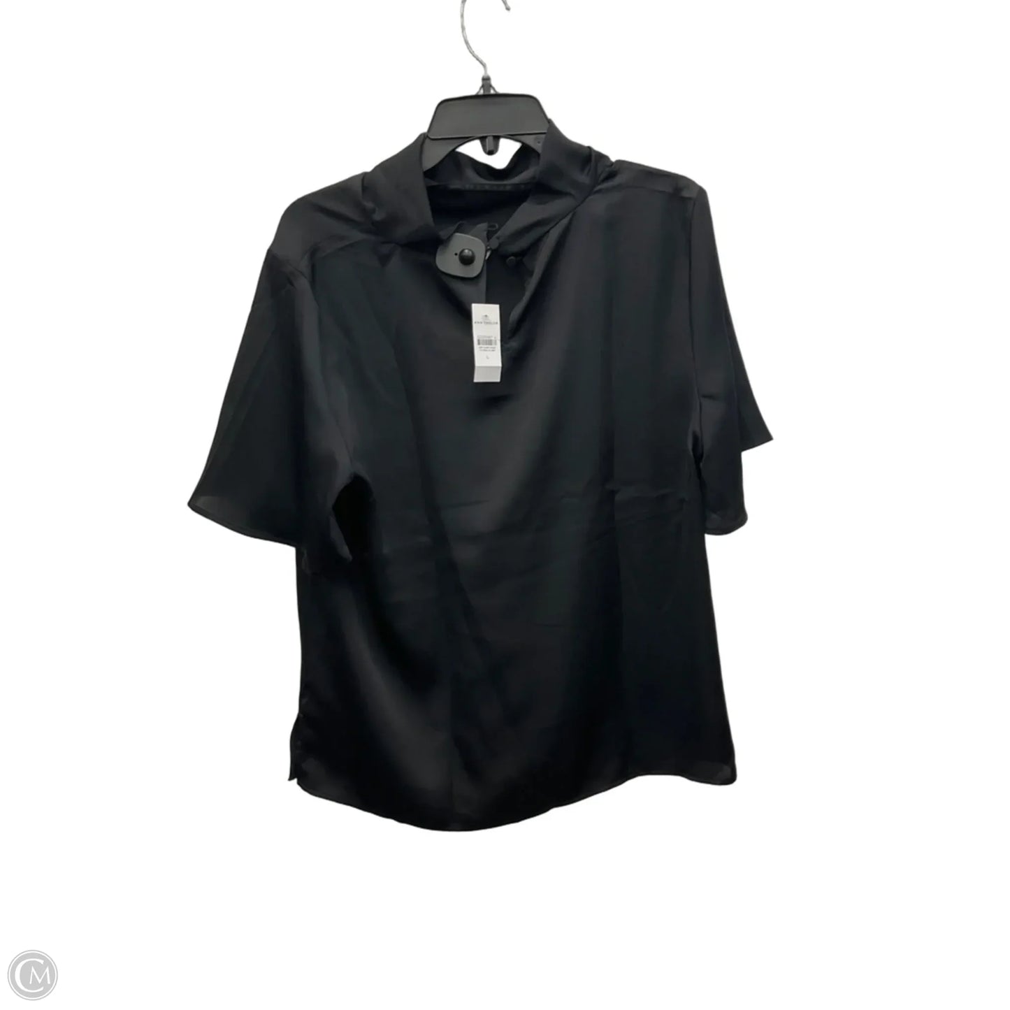 Top Short Sleeve By Ann Taylor In Black, Size: L