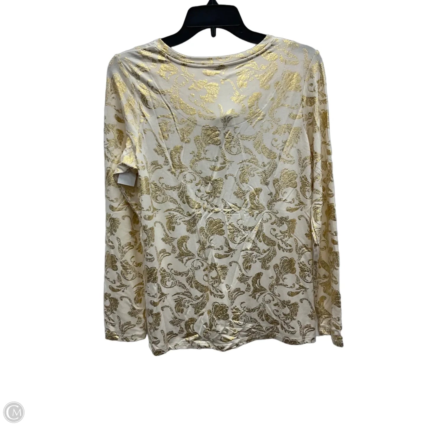 Top Long Sleeve By Chicos In Gold, Size: M