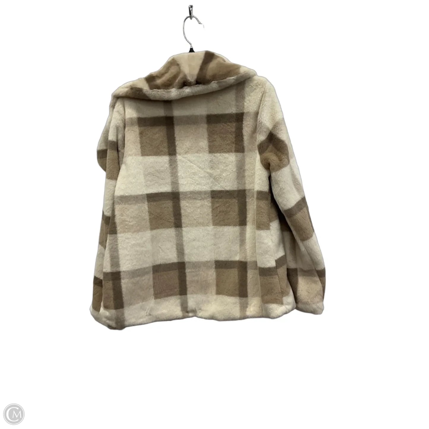 Jacket Faux Fur & Sherpa By Mystree In Brown & Cream, Size: M